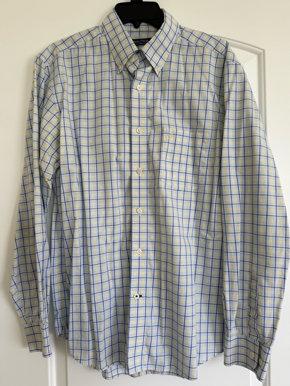 Nautica Yellow & Blue Plaid Button-Down Shirt